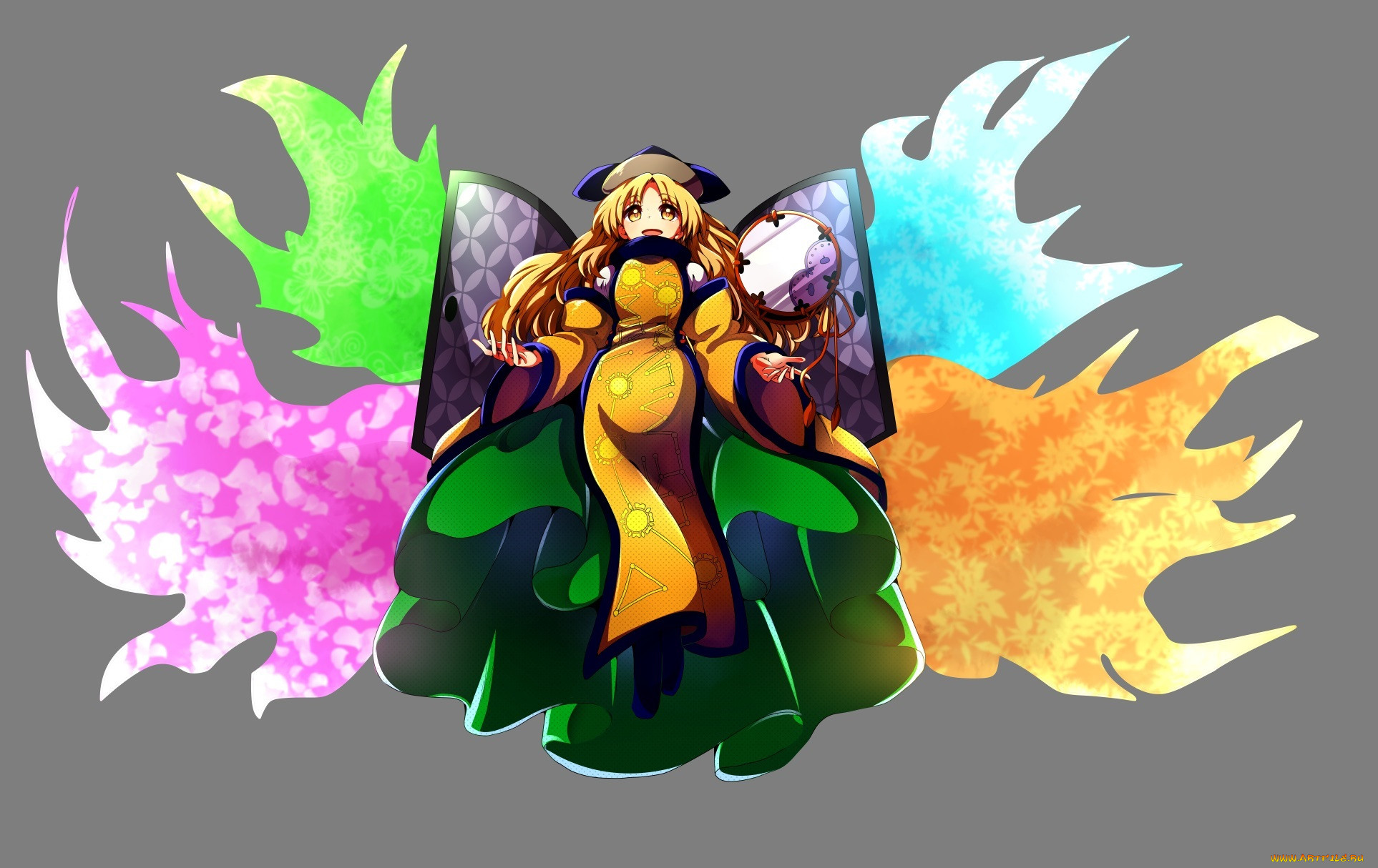 , touhou, matara, okina
